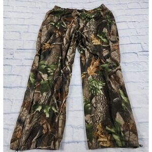 RedHead For Her WOMENS L Realtree Hardwood Camo Cargo Pants Zip Legs Soft Fleece